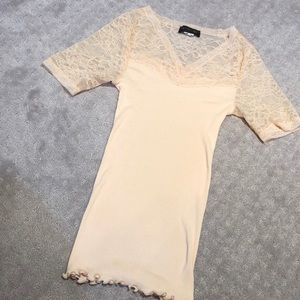 Rosemunde like new silk blend t shirt.Lace top.EUC